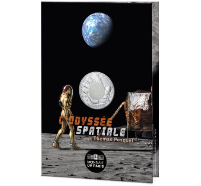 Ranska 10 euroa hopeakolikko 2025 - Avaruusseikkailu Thomas Pesquet'n kanssa - Saturnus, Jupiter, Mars, Kuu