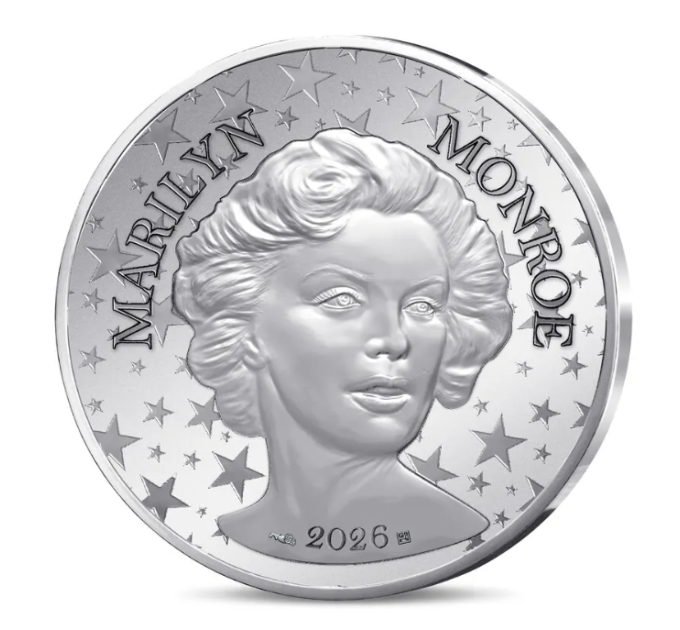 Ranska 10 euroa hopeakolikko 2026 - Marilyn Monroe