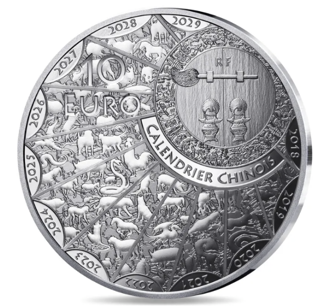 Ranska 10 euron hopeakolikko Proof 2027 - Vuohen vuosi