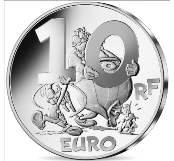 Ranska 10 euron hopeakolikko Proof 2022 - Asterix ja Griffin
