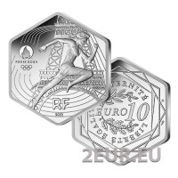 Ranska 10 euroa hopeakolikko 2021 - Marianne - Kesäolympialaiset Tokio 2020 - Pariisi 2024 - 2021