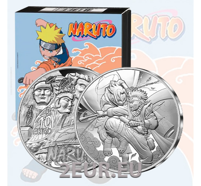 Ranska 10 euron hopeakolikko Proof 2023 - Naruto and Sasuke