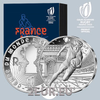 Ranska 10 euron hopeakolikko Proof 2023 - Rugbyn MM-kisat Ranska