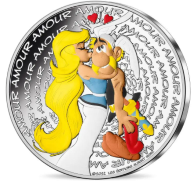Ranska 50 euroa hopeakolikko 2022 - Asterix - Rakkaus