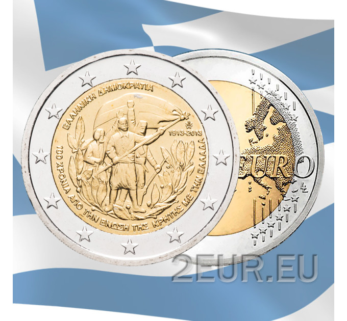 Kreikka 2 euroa UNC 2013 - Kreetan liiton 100-vuotisjuhla Kreikan kanssa