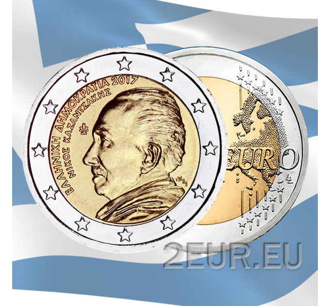 Kreikka 2 euron UNC 2017 - Nikos Kazantzakiksen kuoleman 60-vuotispäivä