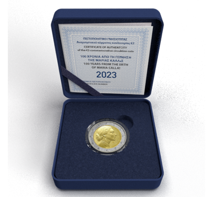 Kreikka 2 euroa Proof 2023 - 100 vuotta Maria Callasin syntymästä