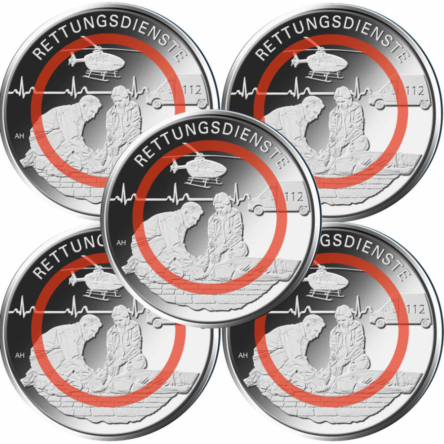 Saksa 10 euroa UNC 2026 - Yhteiskunnan palveluksessa - Hätäpalvelut - ADFGJ
