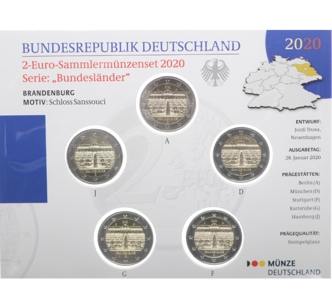 Saksa 2 Eurokolikkosarja BU 2020 - Brandenburg - Sanssoucin palatsi - ADFGJ