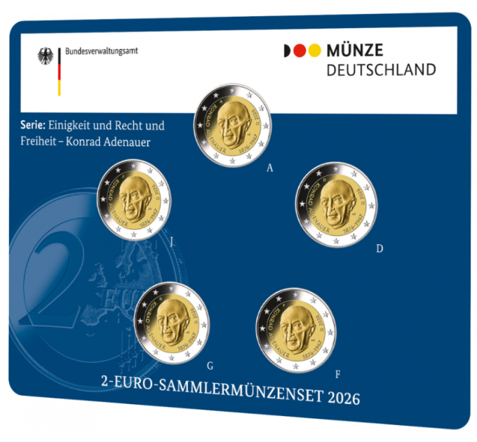 Saksa 2 Eurokolikkosarja BU 2026 - Konrad Adenauer - ADFGJ