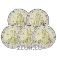 Saksa 2 euroa UNC 2023 - Hampuri - Elbphilharmonie - ADFGJ