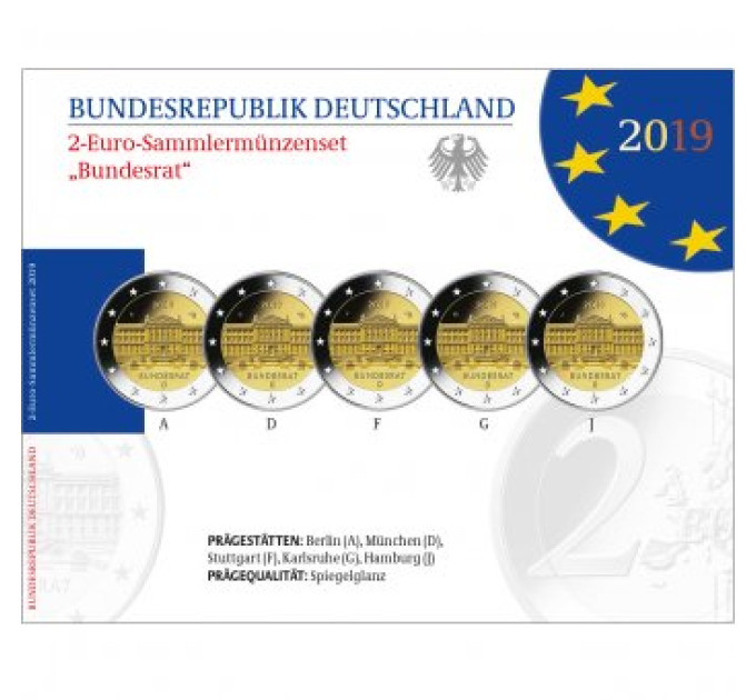 Saksa 2 euron proof 2019 - 70 vuotta liittoneuvoston perustuslaista - Bundesrat