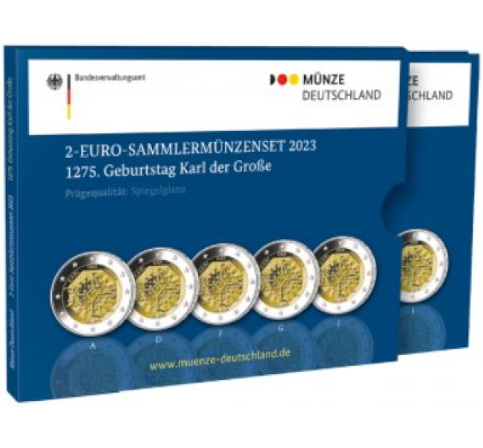 Saksa 2 euron proof 2023 - Kaarle Suuren syntymästä tulee kuluneeksi 1275 vuotta
