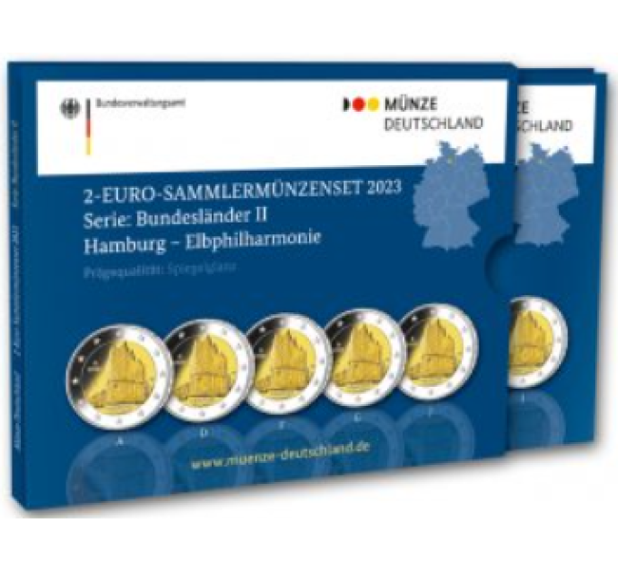 Saksa 2 euron proof 2023 - Hampuri - Elbphilharmonie