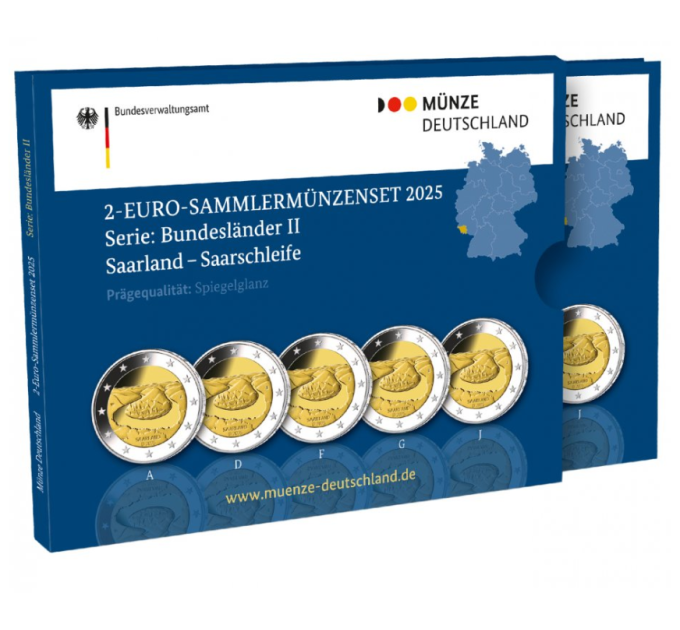 Saksa 2 euron proof 2025 - SAARMAA