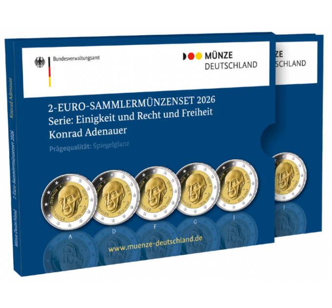 Saksa 2 euron proof 2026 - Konrad Adenauer