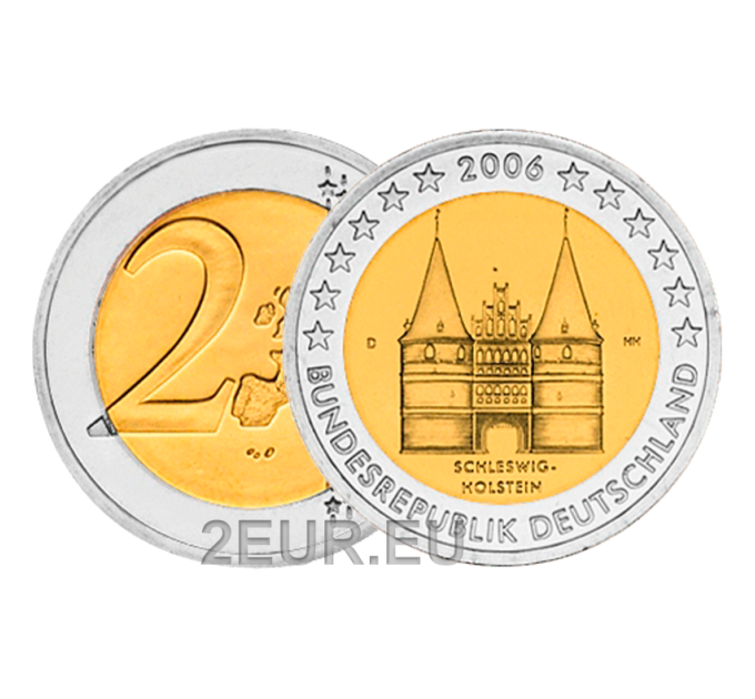 Saksa 2 euroa UNC 2006 - Holstentor Lyypekkiin - D - München