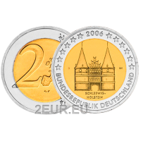 Saksa 2 euroa UNC 2006 - Holstentor Lyypekkiin - J - Hampuri