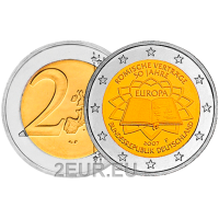 Saksa 2 euroa UNC 2007 - 50 vuotta Rooman sopimus - F - Stuttgart