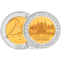 Saksa 2 euroa UNC 2007 - Schwerinin linna - F - Stuttgart