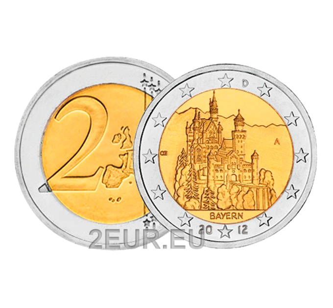 Saksa 2 euroa UNC 2012 - BAIJERI - A - Berliini