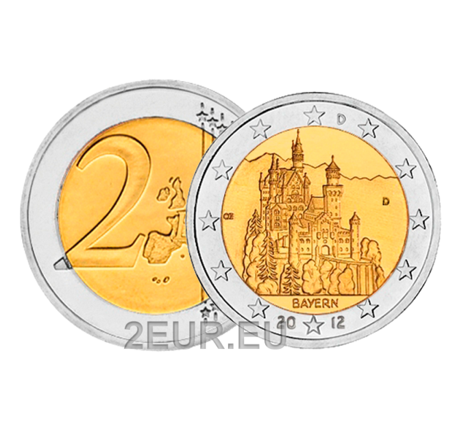 Saksa 2 euroa UNC 2012 - BAIJERI - D - München