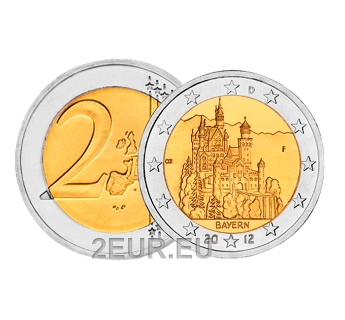 Saksa 2 euroa UNC 2012 - BAIJERI - F - Stuttgart