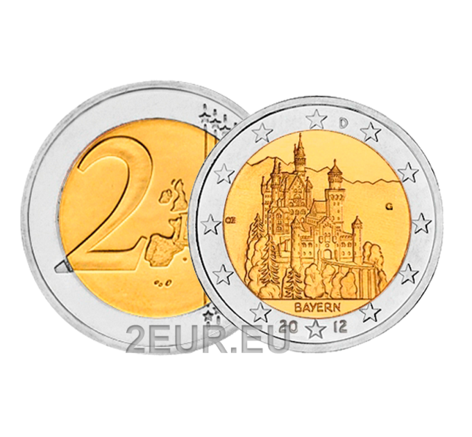 Saksa 2 euroa UNC 2012 - BAIJERI - G - Karlsruhe