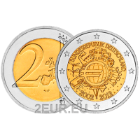 Saksa 2 euroa UNC 2012 - 10 vuotta Euro Cash - A - Berliini