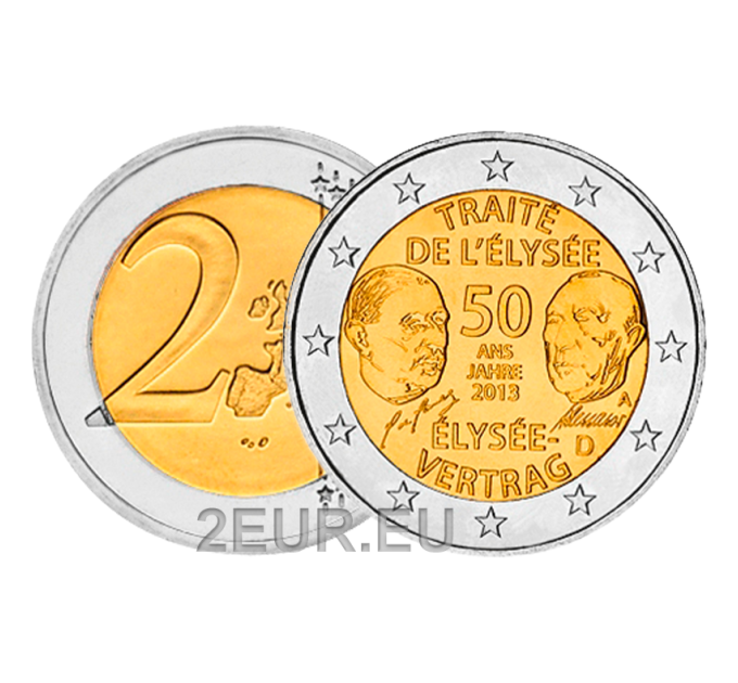 Saksa 2 euroa UNC 2013 - Elyséen sopimus 50 vuotta - A - Berliini