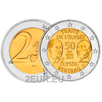 Saksa 2 euroa UNC 2013 - Elyséen sopimus 50 vuotta - F - Stuttgart