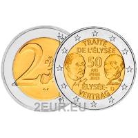 Saksa 2 euroa UNC 2013 - Elyséen sopimus 50 vuotta - G - Karlsruhe