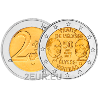Saksa 2 euroa UNC 2013 - Elyséen sopimus 50 vuotta - J - Hampuri
