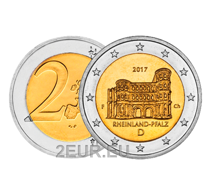 Saksa 2 euroa UNC 2017 - Rheinland-Pfalz - F - Stuttgart