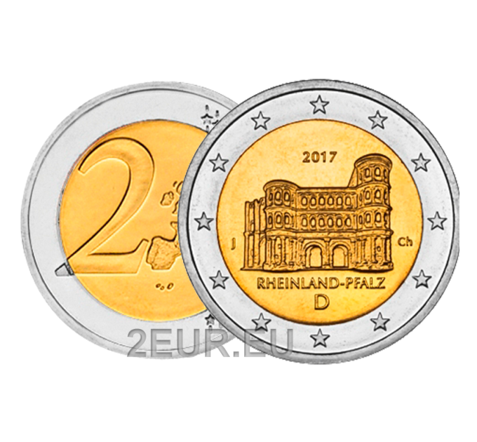 Saksa 2 euroa UNC 2017 - Rheinland-Pfalz - J - Hampuri