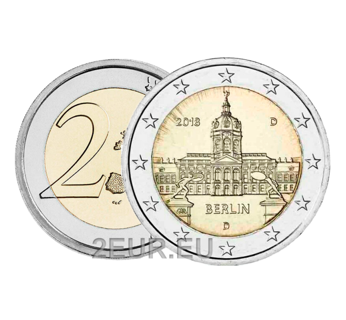 Saksa 2 euroa UNC 2018 - Charlottenburgin palatsi - D - München