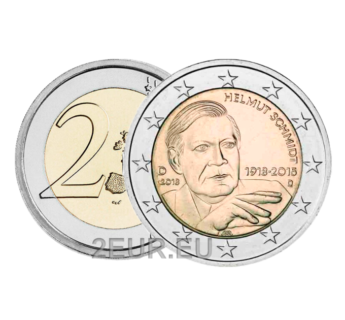 Saksa 2 euron UNC 2018 - Helmut Schmidtin 100. syntymäpäivä - D - München