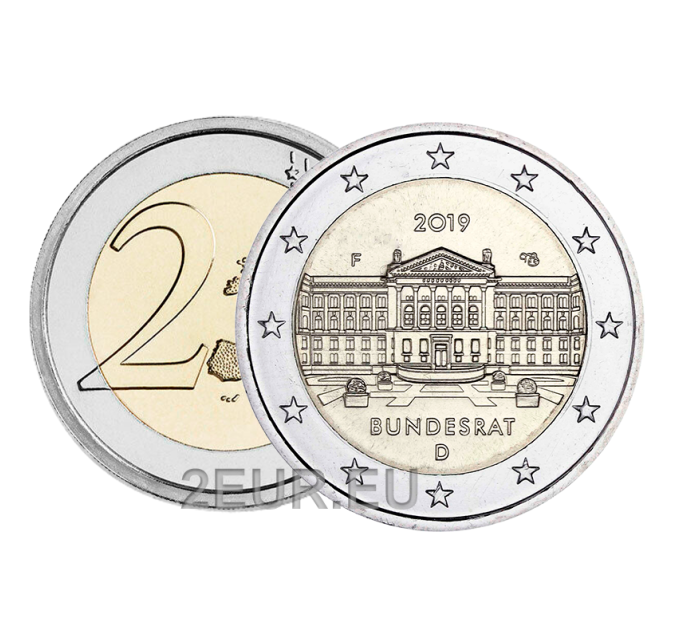Saksa 2 euroa UNC 2019 - Bundesrat - F - Stuttgart