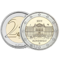 Saksa 2 euroa UNC 2019 - Bundesrat - J - Hampuri