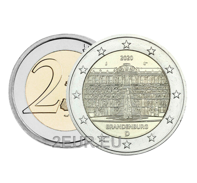 Saksa 2 euroa UNC 2020 - Palatsi Potsdamissa - J - Hampuri