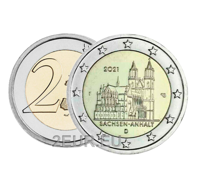 Saksa 2 euroa UNC 2021 - Saksi-Anhalt - F - Stuttgart