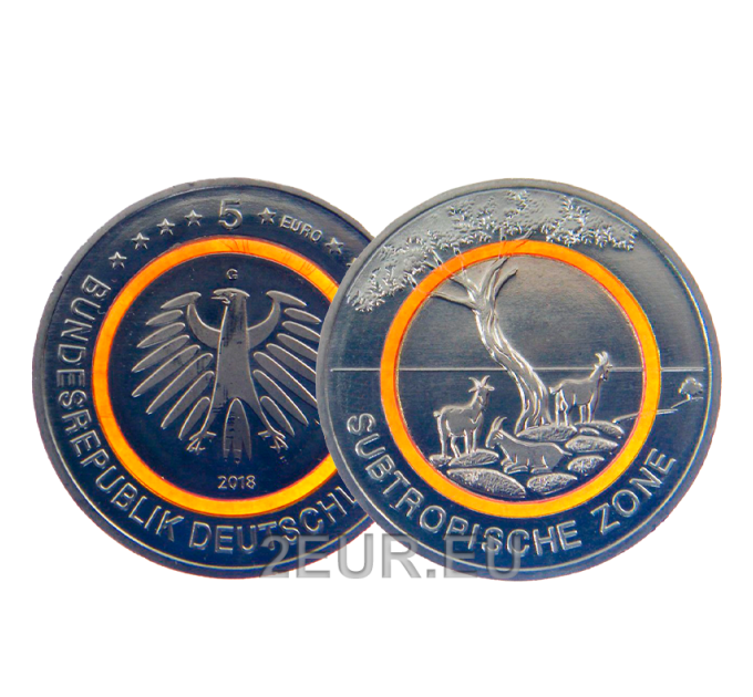 Saksa 5 euron UNC 2018 - Subtrooppinen ilmastovyöhyke - G - Karlsruhe