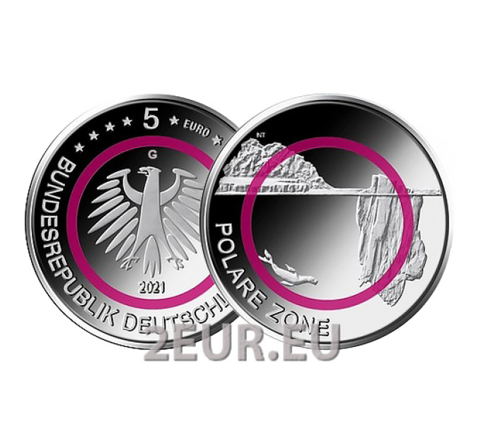 Saksa 5 euron UNC 2021 - Napaalue - G - Karlsruhe