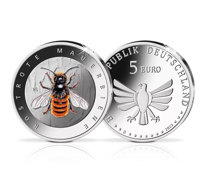 Saksa 5 euron UNC 2023-2 - Hyönteisten ihana maailma - Red Mason Bee