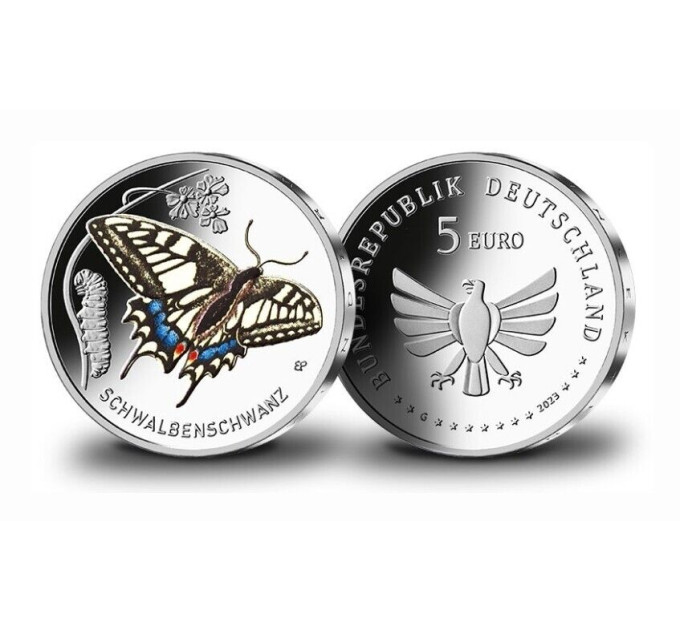 Saksa 5 euron UNC 2023-1 - Hyönteisten ihana maailma - Swallowtail