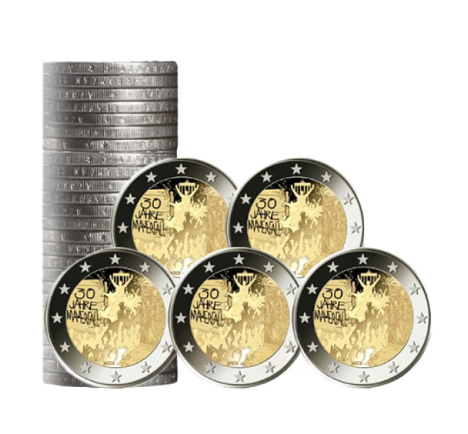 Saksa 2 euroa rullaa UNC 2019 - 30 vuotta Berliinin muurin murtumisesta - 1roll =5x5 ADFGJ