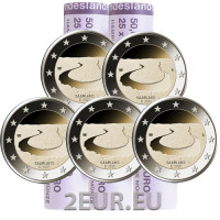 Saksa 2 euroa rullaa UNC 2025 - SAARMAA - ADFGJ