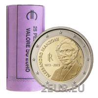 Italia 2 euron UNC rulla 2023 - 150 vuotta Alessandro Manzonin kuolemasta