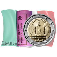 Italia 2 euron UNC rulla 2018 - Italian tasavallan 70-vuotias perustuslaki