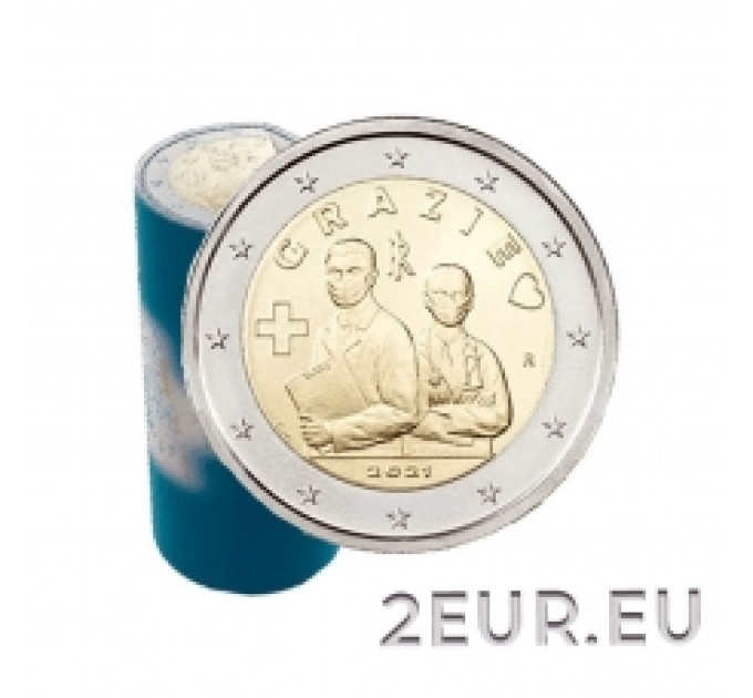 Italia 2 euron UNC rulla 2021 - Kiitos - Lääkärin ammatit